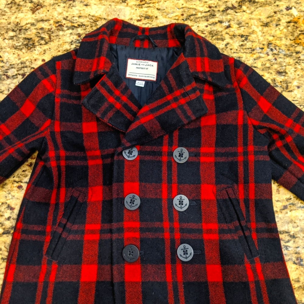 Janie and Jack Plaid Coat size 3 to 4